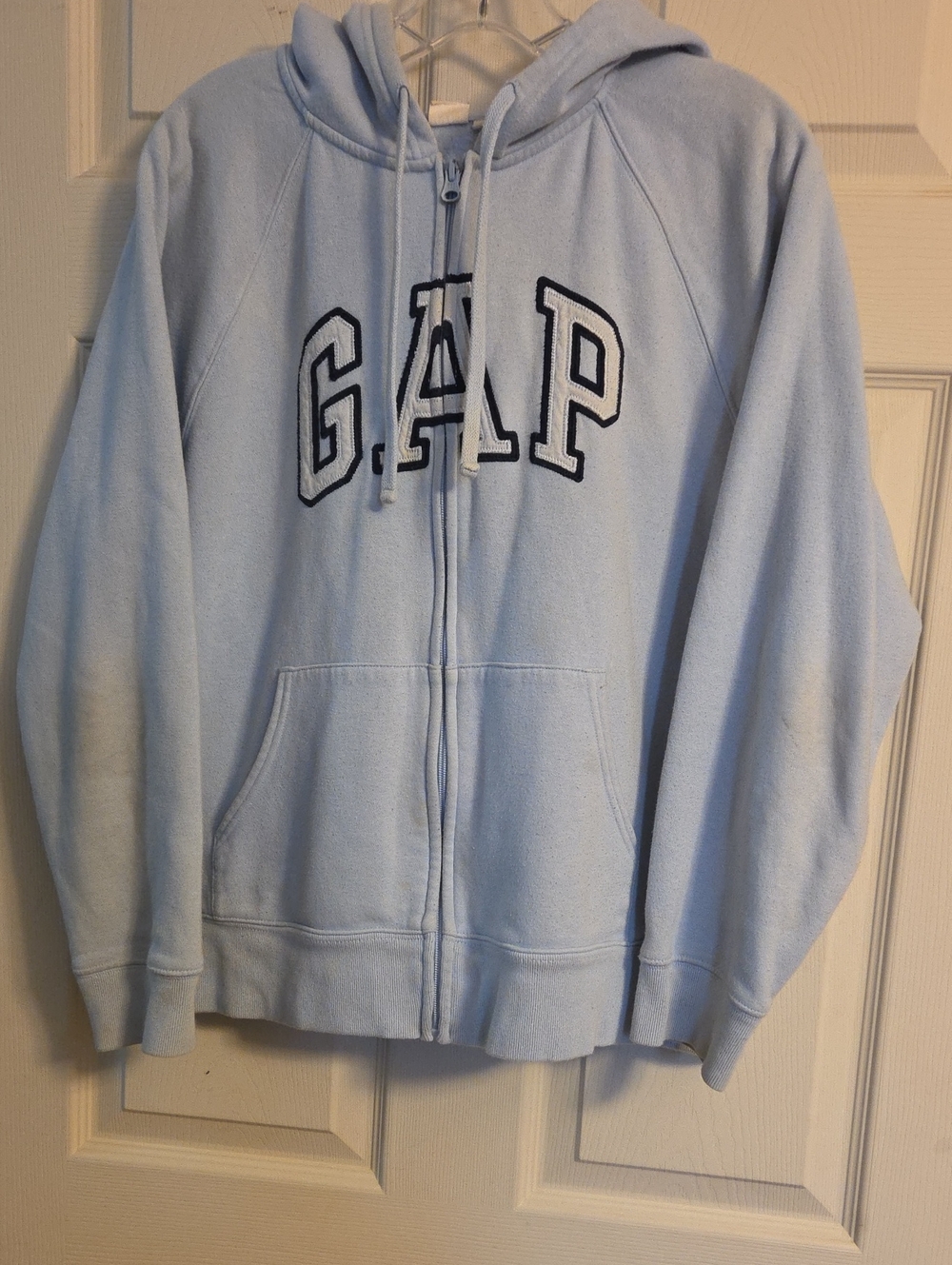 GAP Light Blue Zip-Up Hoodie Large